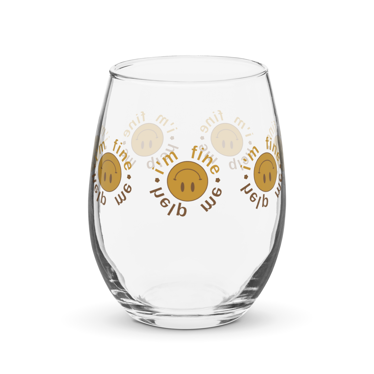 I'm Fine Help Me Comfy In The Hand Wine Glass