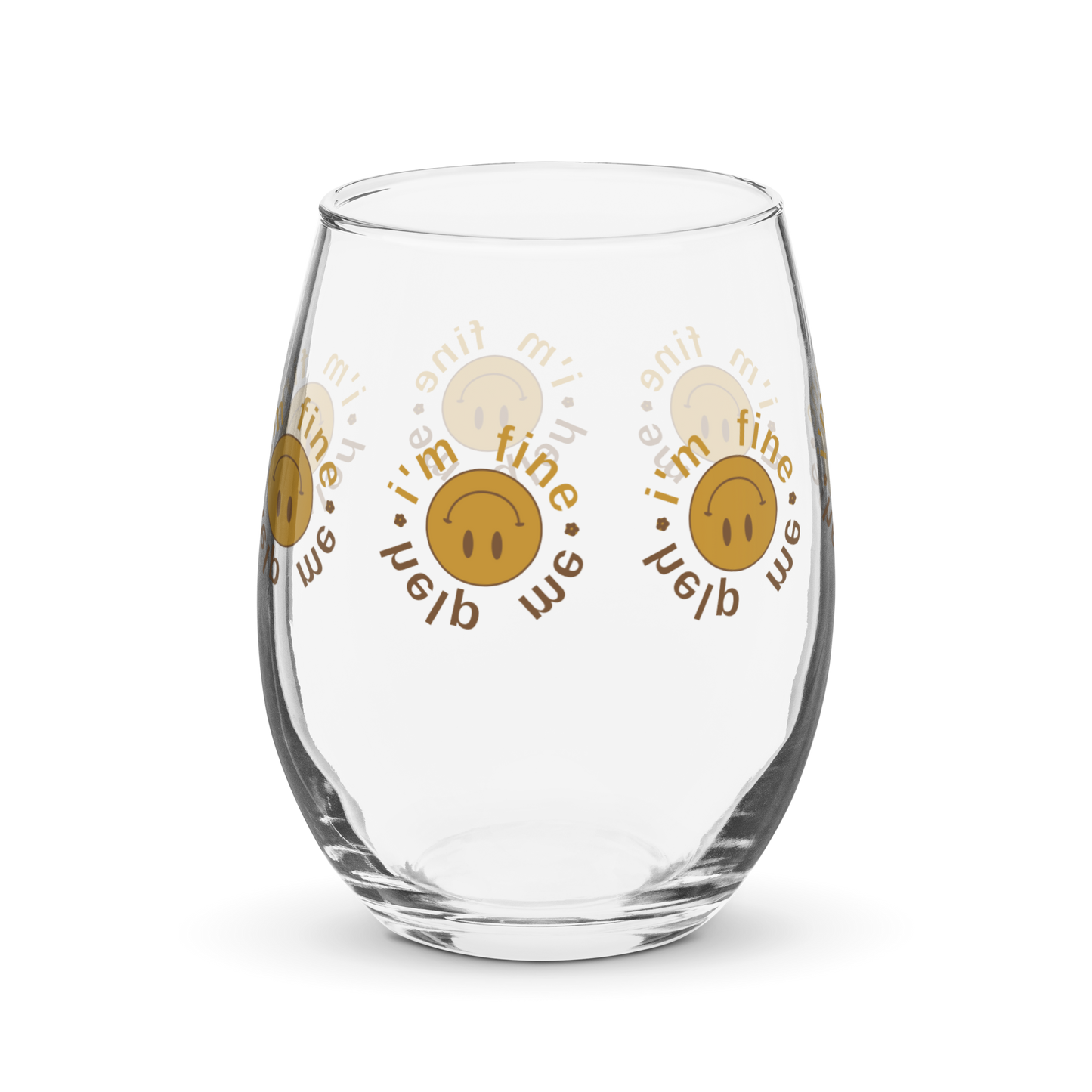 I'm Fine Help Me Comfy In The Hand Wine Glass