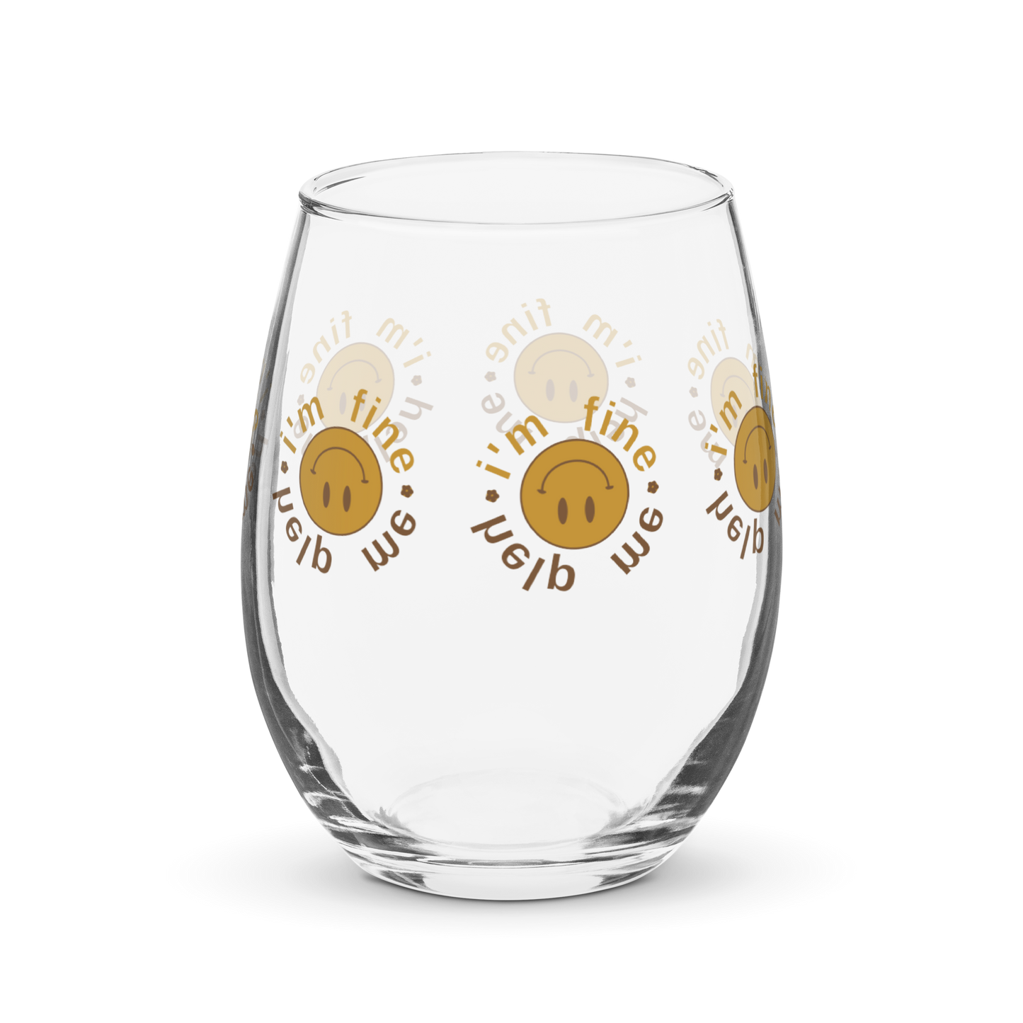 I'm Fine Help Me Comfy In The Hand Wine Glass