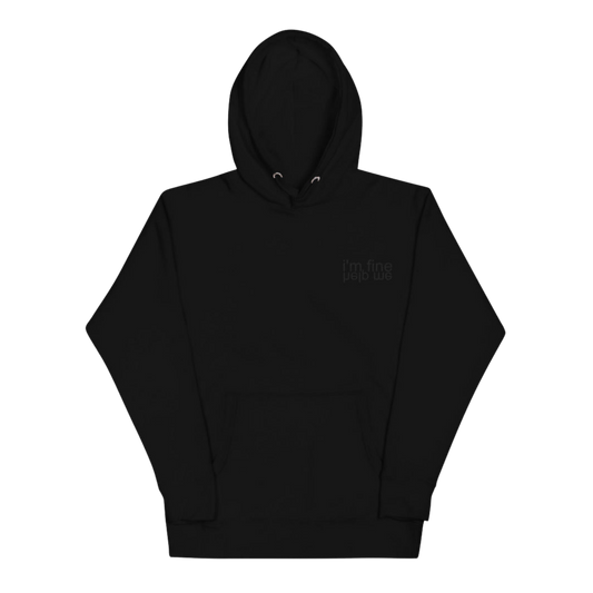 I'm Fine Help Me Black Hoodie