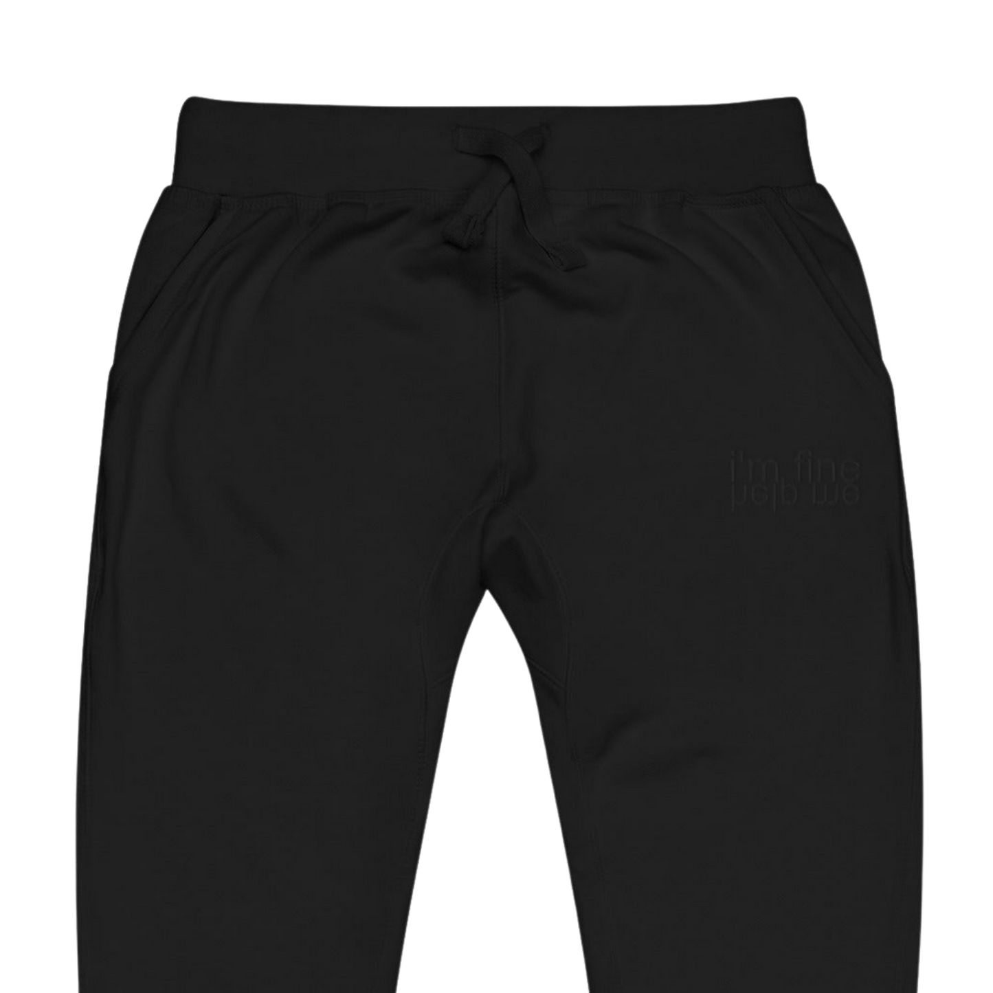 I'm Fine Help Me Black Joggers
