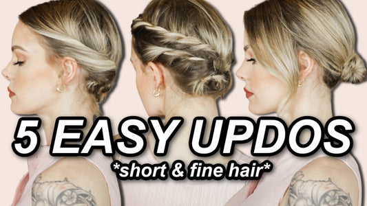 FIVE UPDOS FOR SHORT FINE HAIR *easy no-braid braids & updos* // @ImMalloryBrooke