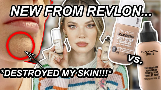 NEW REVLON LIGHT COVER FOUNDATION vs MAC FACE and BODY *Review + Wear Test* // @ImMalloryBrooke