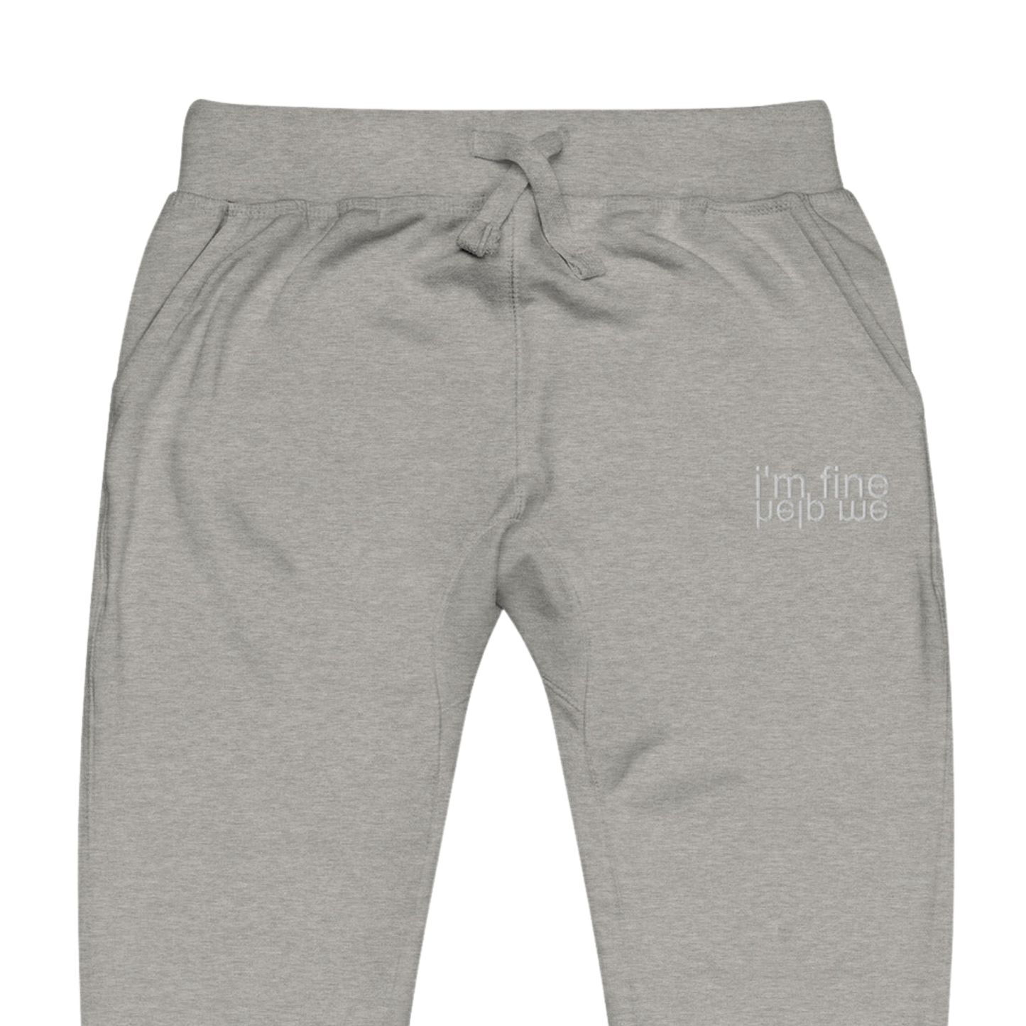 I'm Fine Help Me Grey Joggers
